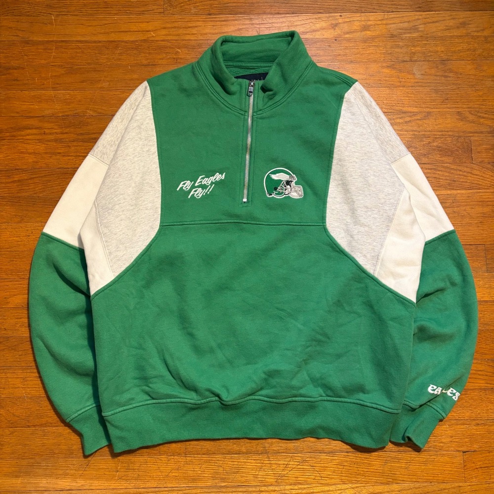 Abercrombie & Fitch NFL Philadelphia Eagles Pullover Kelly Green Mens M